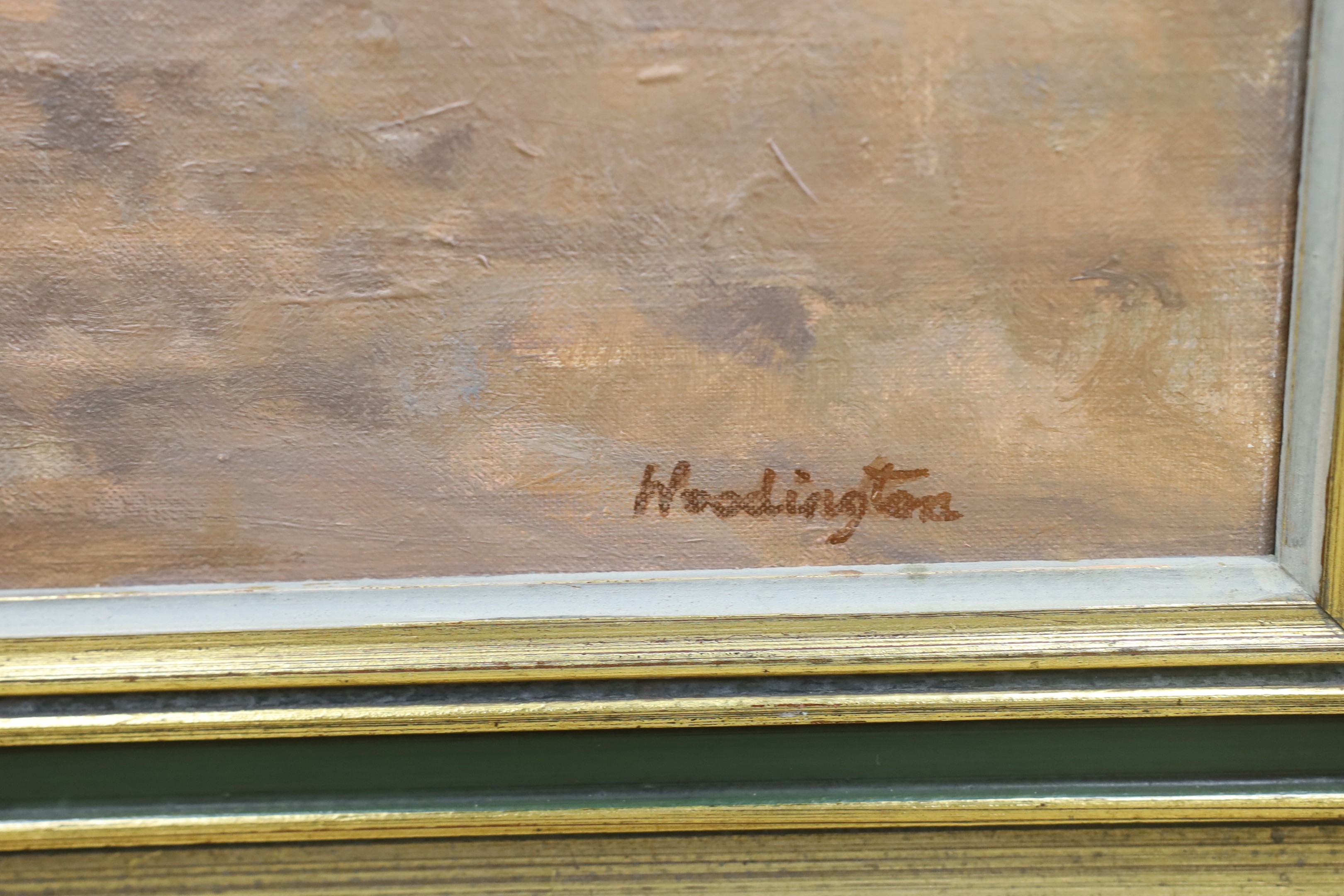 Walter Percy Woodington (1916-2000), impressionist oil on canvas, Sarnano, Italy, signed, exhibited R.A. Summer Exhibition 1986, 60 x 44cm